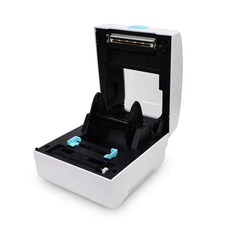 White Bluetooth thermal label printer with compact dimensions for express shipping labels