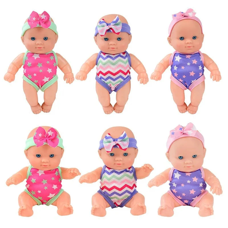 A 21.5cm tall vinyl simulation baby doll figurine in a colour box.