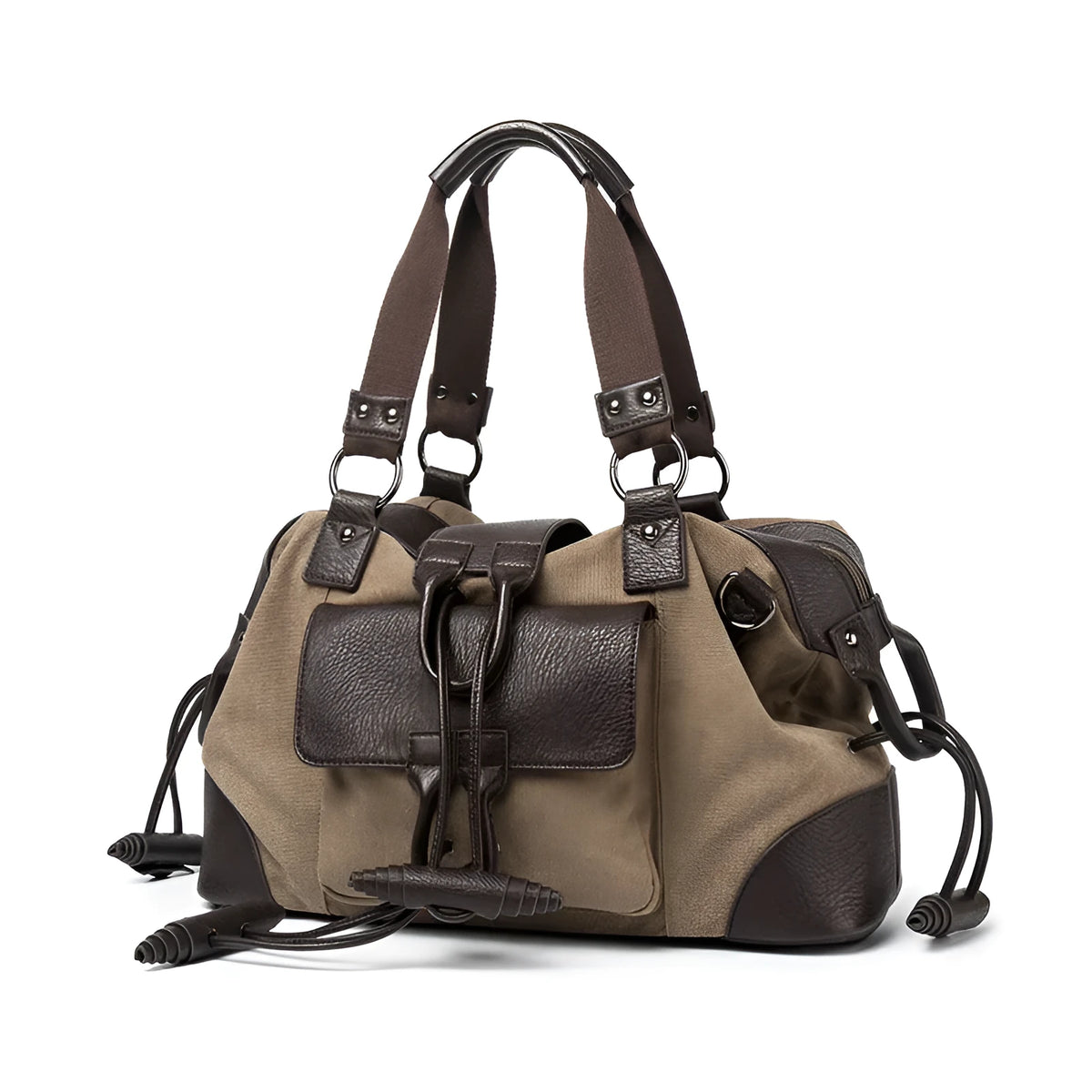 Men's cross body gym bag in Oxford cloth, 41cm wide, fits 17 inch laptop, black colour, with zipper and hardware accessories.