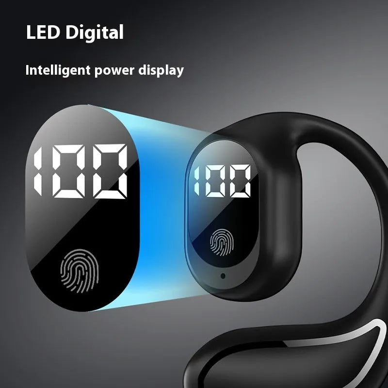 Wireless single-ear headset with ear hook in black, 39x42x24mm, PC ABS build