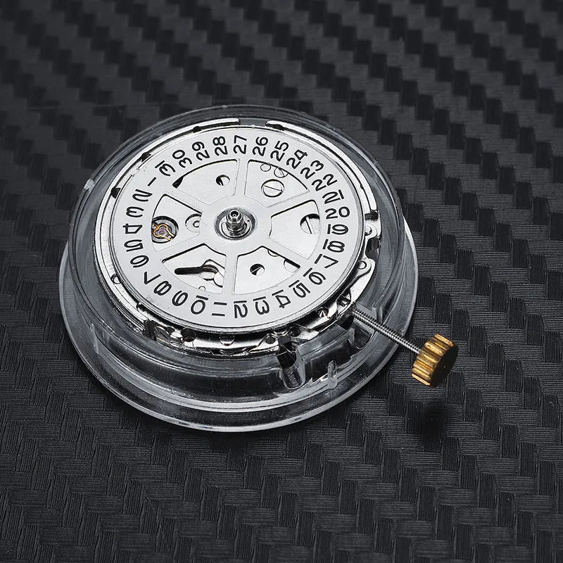 Silver stainless steel automatic watch movement replacement with 25mm diameter