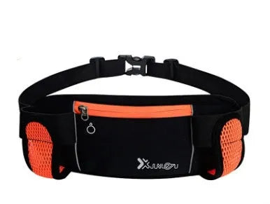 Multi-function running belt with bottle pocket and phone pocket in diving material 32x12cm