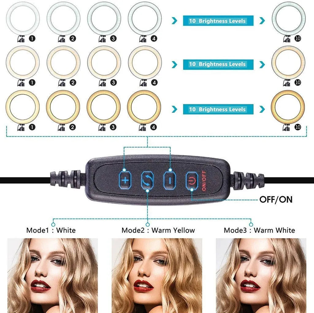 10-inch two-section telescopic ring macro flash with 5000K daylight for universal mobile phone macro photography