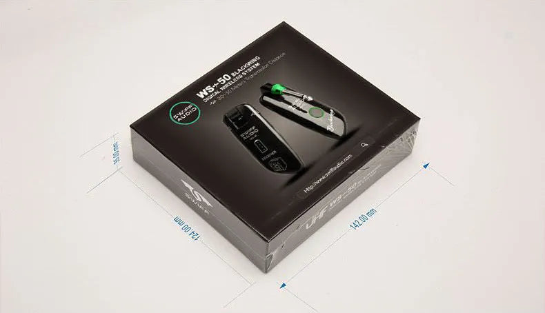 WS-50 wireless transmitter and receiver set with LED display for electric guitar, 50m UHF range