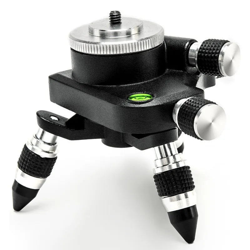 Black aluminium spirit level base with 360-degree angle adjustment for measurement tools