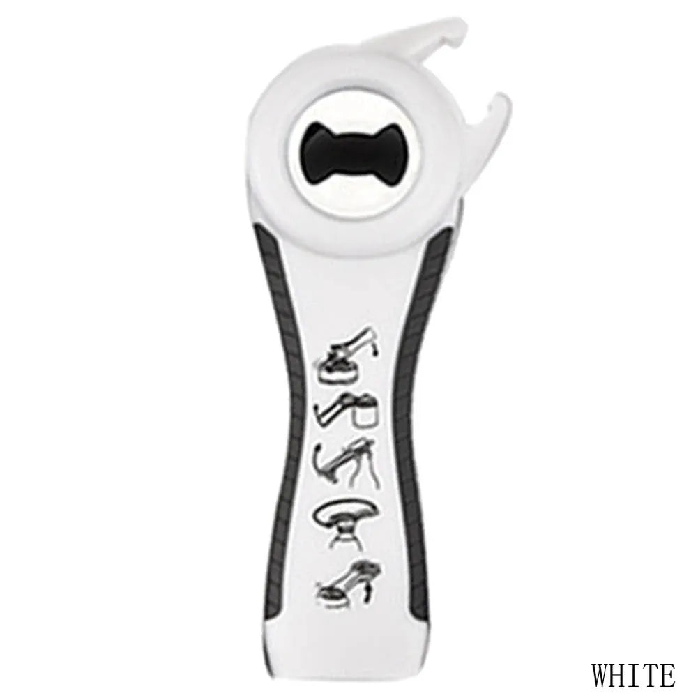 5 in 1 stainless steel can opener and beer bottle opener with PP handle in black colour