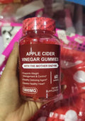Bottle of apple cider vinegar gummies containing 60 soft candy tablets for adult supplementation