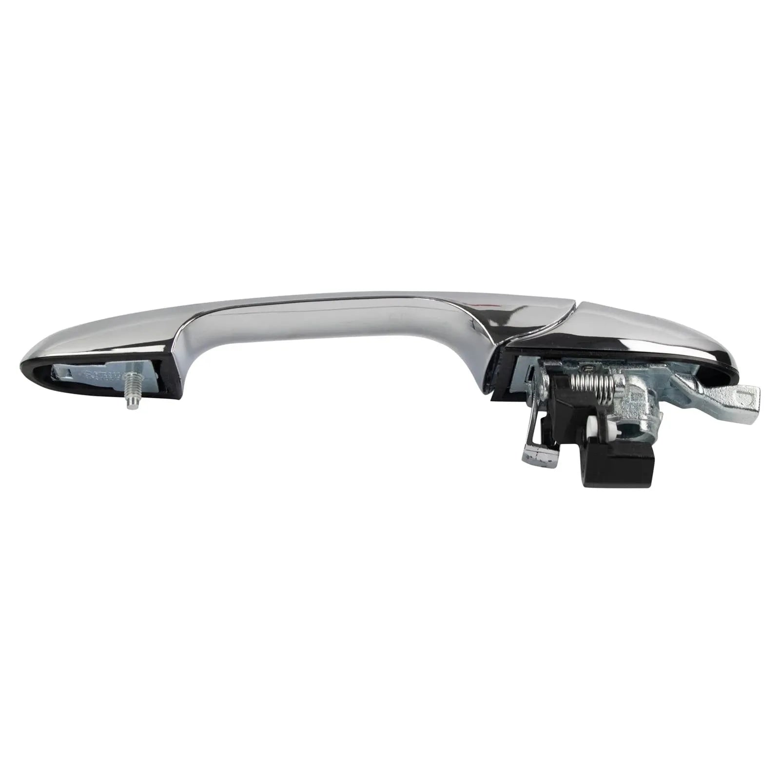 Black plastic Fiat 500 car door handle replacement part showing 16.2cm length