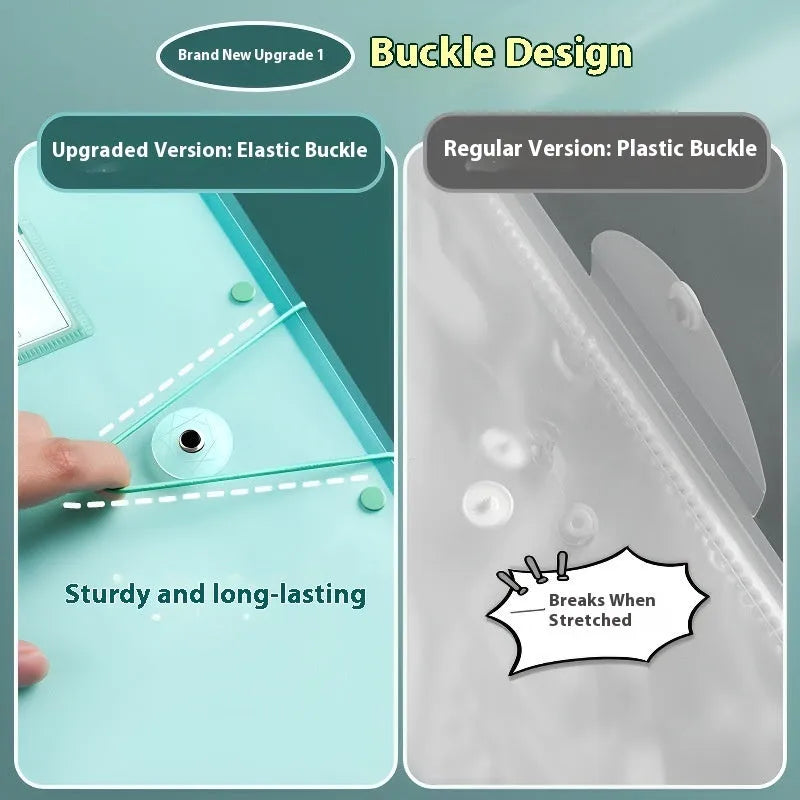 A3 multi-layer test paper storage bag in translucent blue colour with 40 page capacity on a clean background
