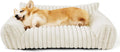 Bedsure corduroy fleece cat couch pet sofa with removable cover in beige colour