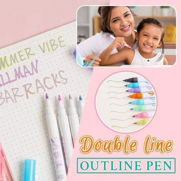 Set of highlighter pens with plastic barrels showing a range of colours, detail of 1mm-2mm nib tip.