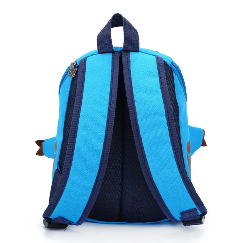 3D animal backpack for preschool children in cartoon cute style with burden reduction design