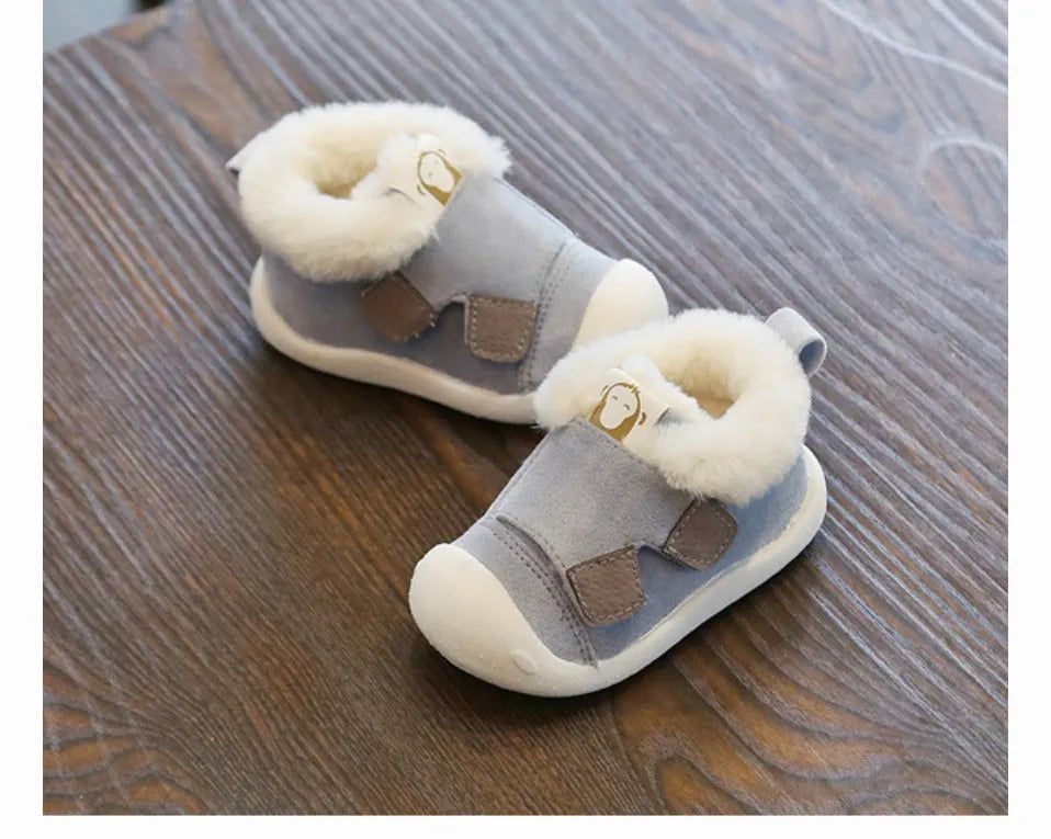 Toddler cotton shoes with velvet upper and non-slip soles in multiple colours and sizes