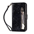 PU leather zipper phone case for iPhone with secure closure in multiple colour options