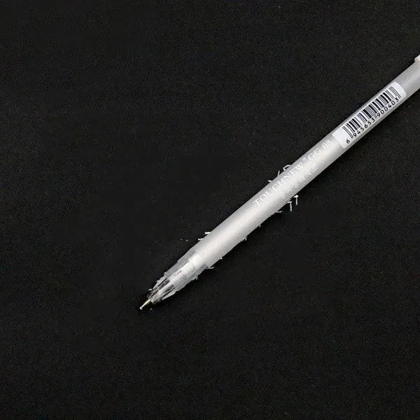 Touchnew black card hand-painted highlight pen with 0.8mm tip in golden, silver, and white colours