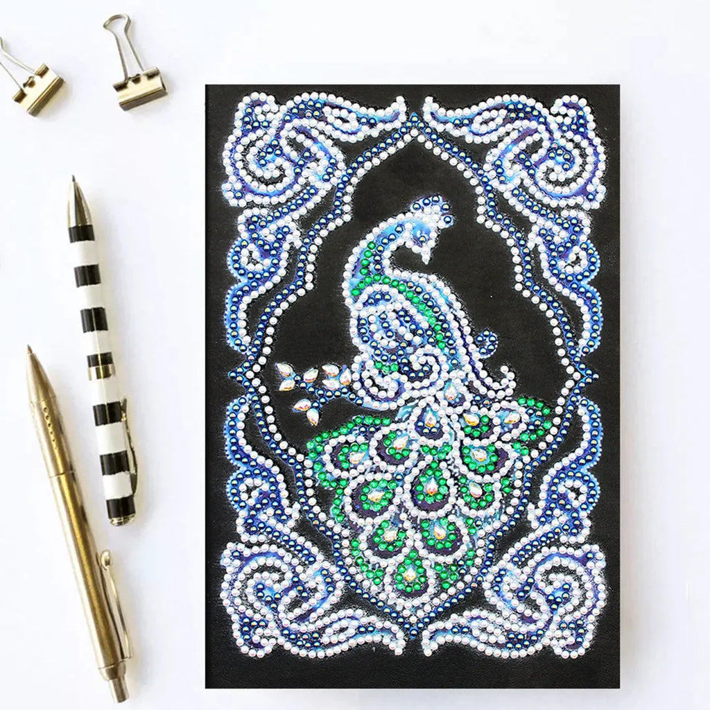 Black A5 hardcover diamond painting journal notebook for storing completed art.