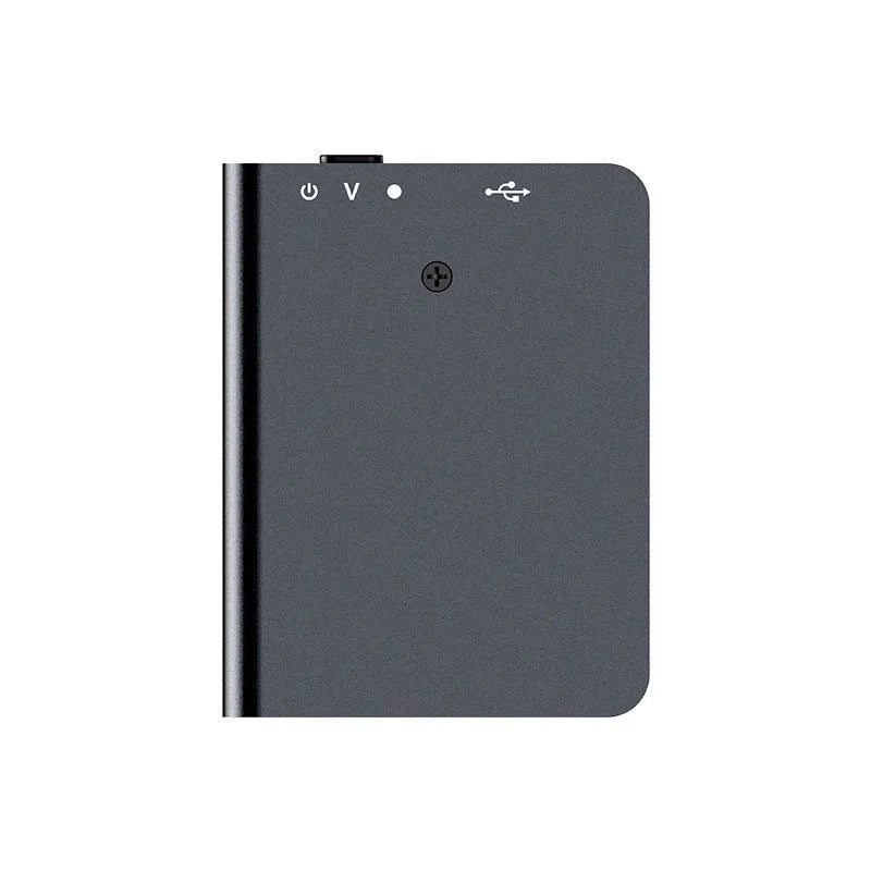 Black digital voice recorder with zinc alloy case and USB port