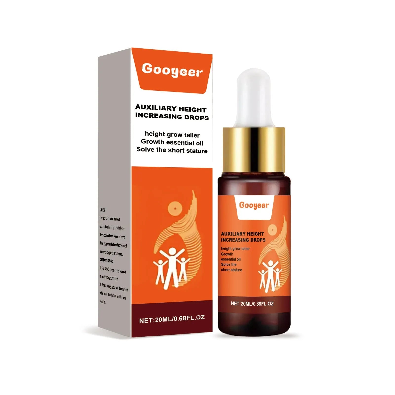 20ml Auxiliary Height Increasing Drops bottle with peppermint extract and vitamin B1 formula