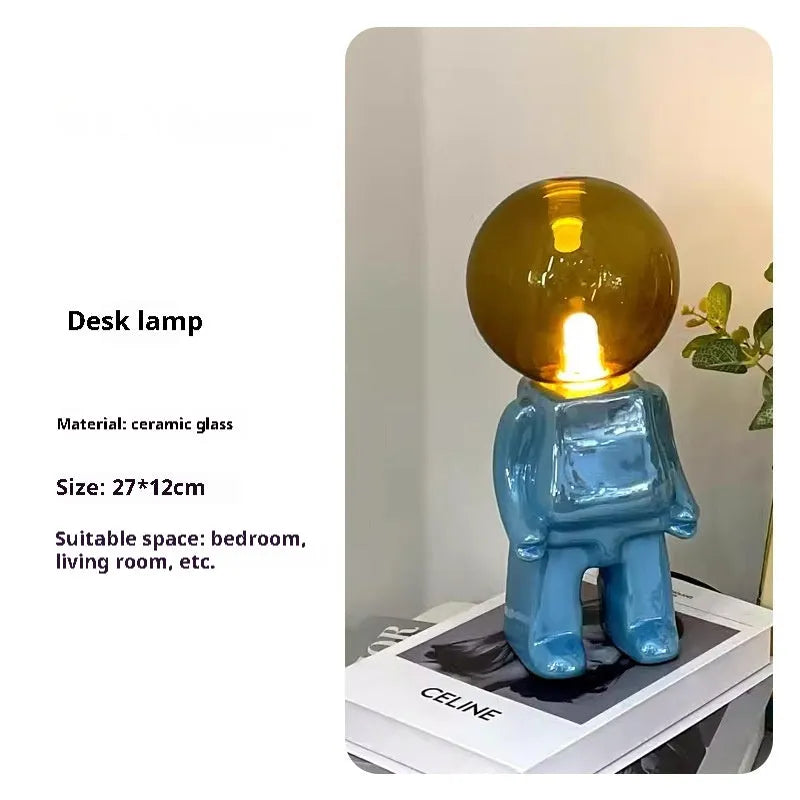 Astronaut movable creative study table lamp 27x12cm USB powered simple modern glass holder desk light