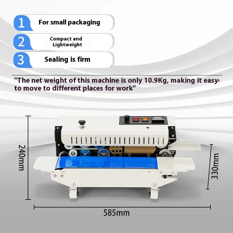 Mini handheld steel seal sealing machine for printing dates on sealed bags.