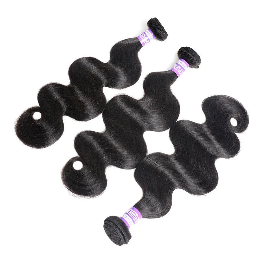 Full size straight real hair piece in black colour with 10 inch length option