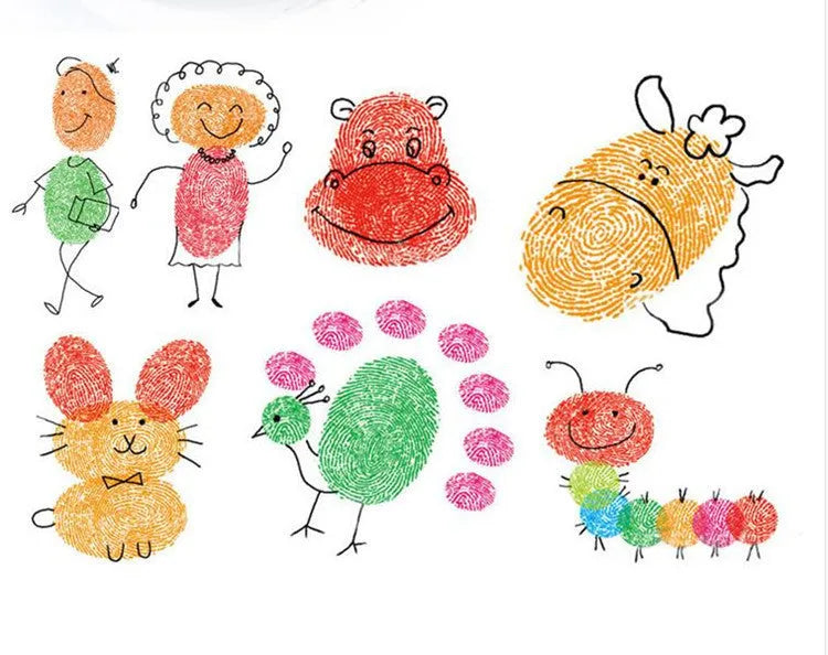Kindergarten finger print mud kit with inkpad and activity picture albums for children's creative play