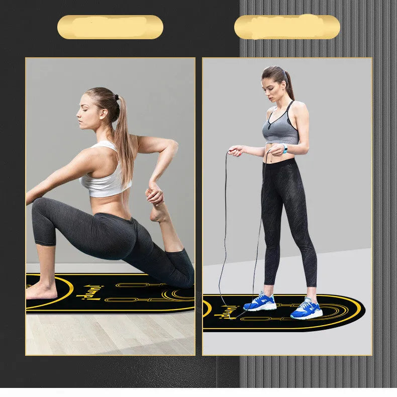 A black or pink faux leather yoga mat measuring 1400mm by 600mm with a 6mm thickness.