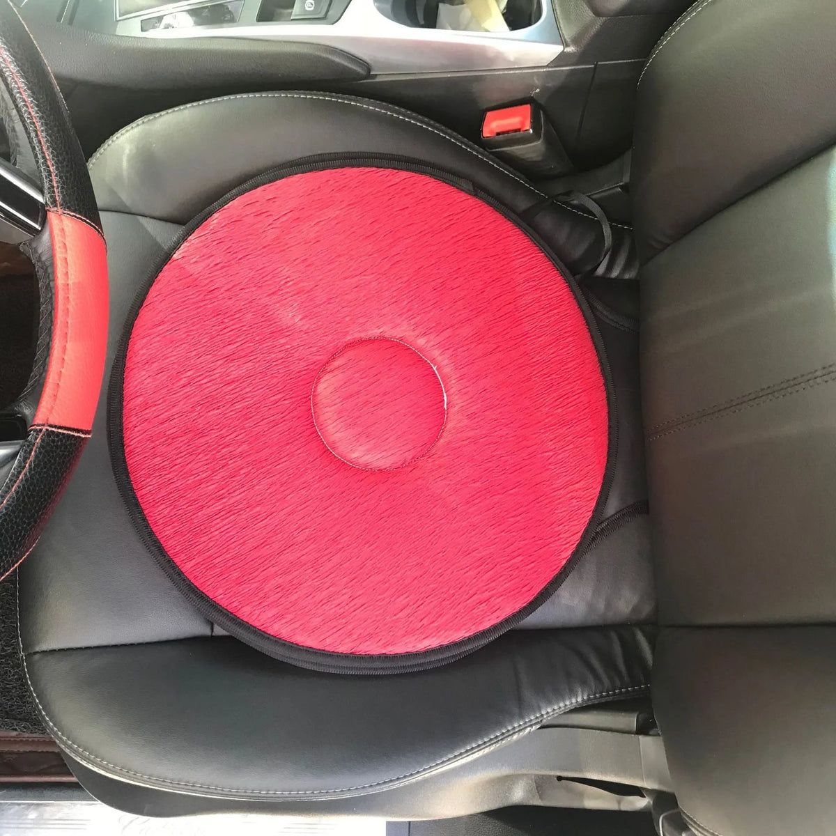 360 degree rotation cushion mat in grey colour, 40x40x3cm, non-slip swivel seat pad for chair car office home