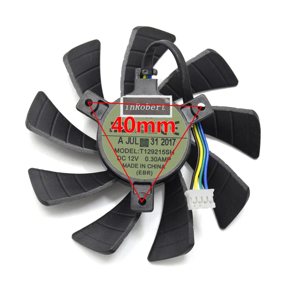 Black square 85mm computer cooling fan with four blades and a 4-pin power cable connector