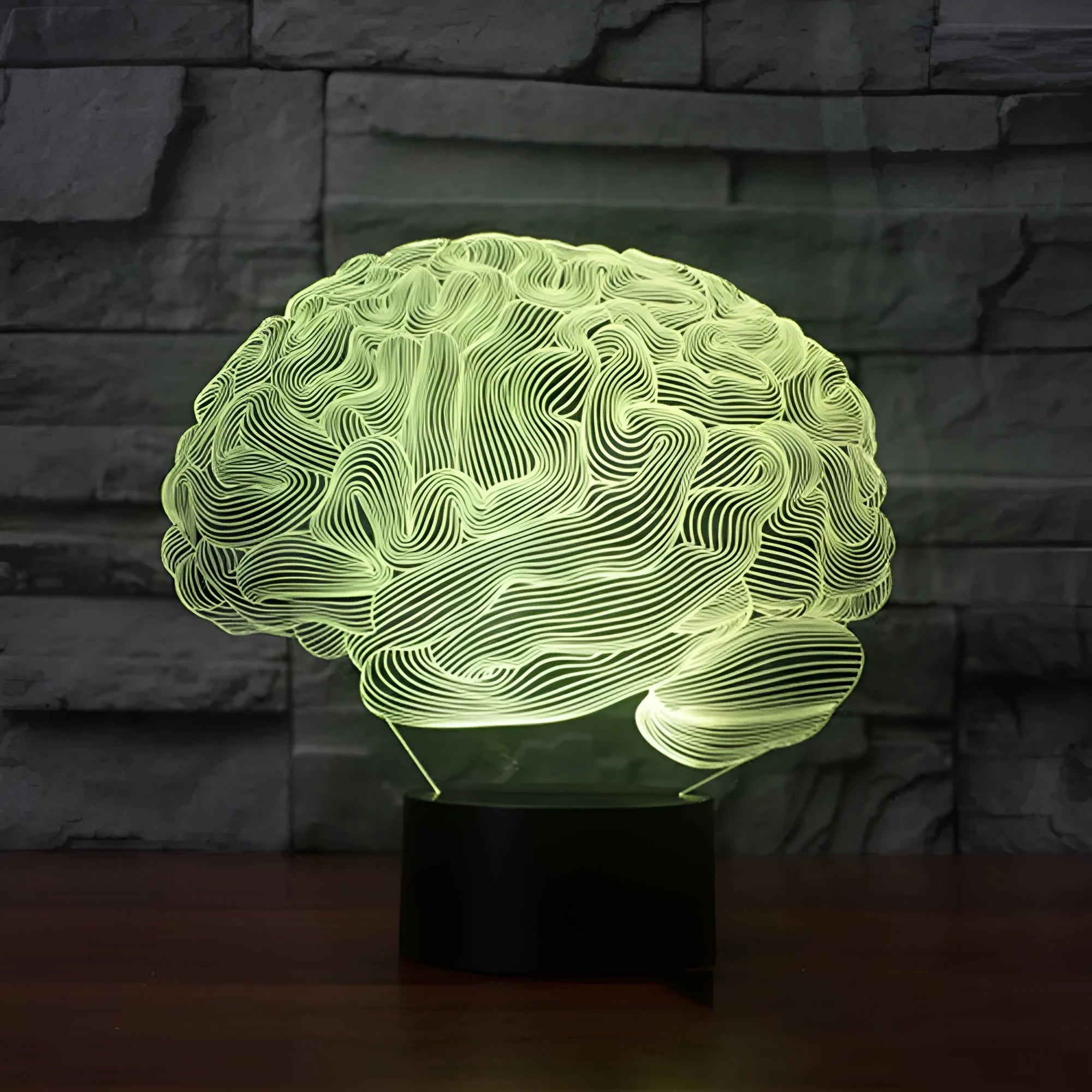 3D illusion LED desk lamp with acrylic plate on ABS base, showing remote control for colour change