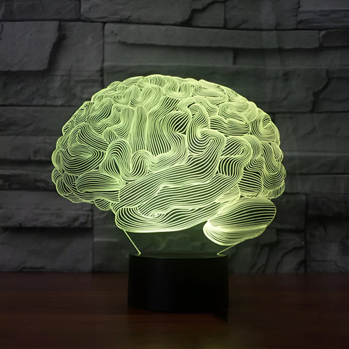 3D illusion LED desk lamp with acrylic plate on ABS base, showing remote control for colour change