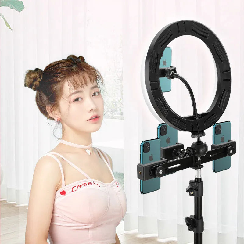 10 inch ring selfie beautifying light with metal bracket for smartphone photography