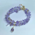 Double row ametrine crystal bracelet in D178 colour with manual craftsmanship