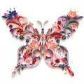 20 inch handmade butterfly quilling paper craft kit with tools on blue background