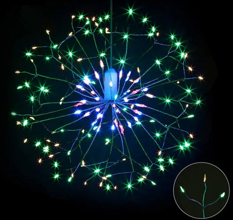 LED firework string light with copper wire, 20 cm size, multicolour and warm white options