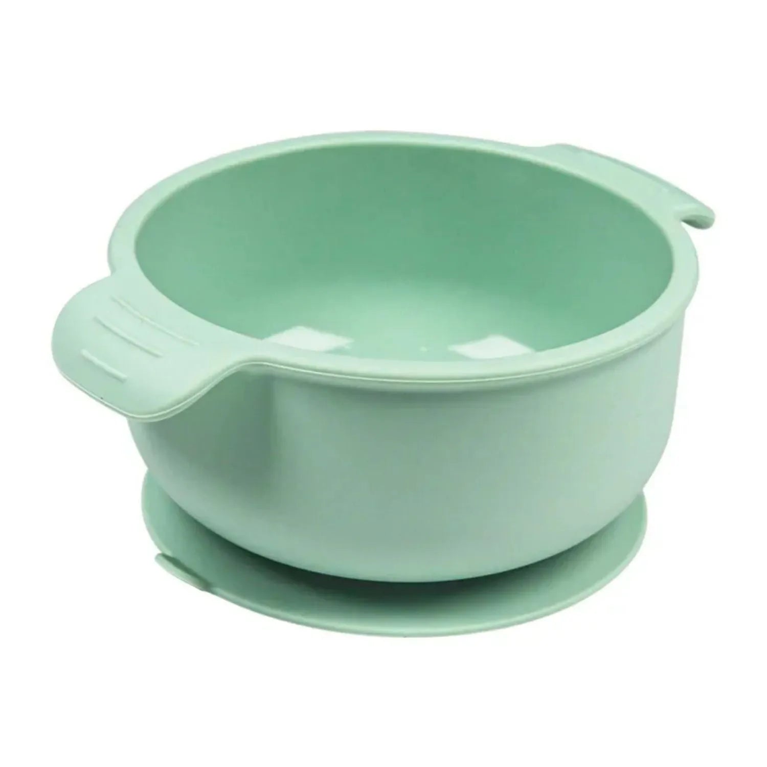 Silicone pet bowl with suction cups on base in blue colour for dogs and cats
