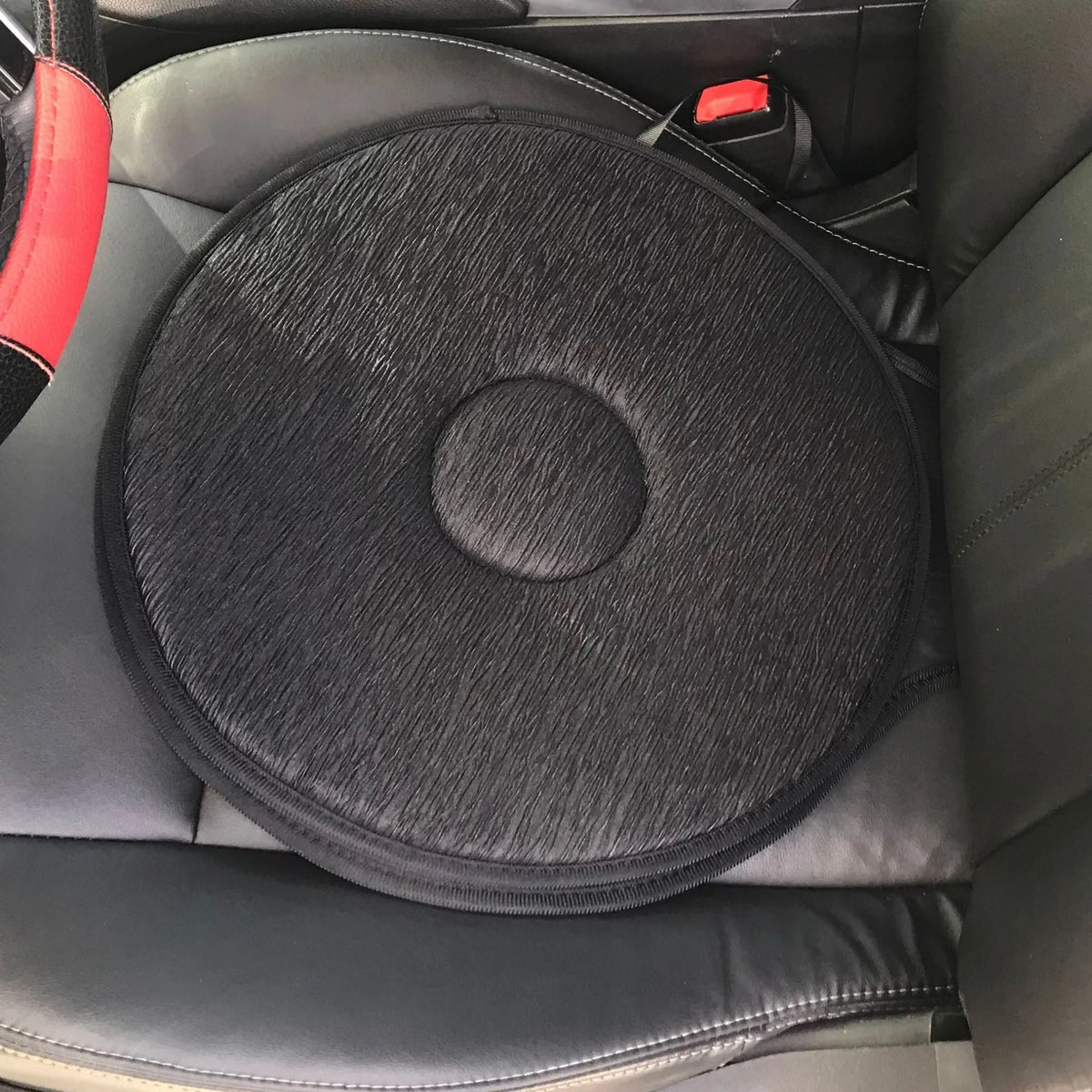 360 degree rotation cushion mat in grey colour, 40x40x3cm, non-slip swivel seat pad for chair car office home