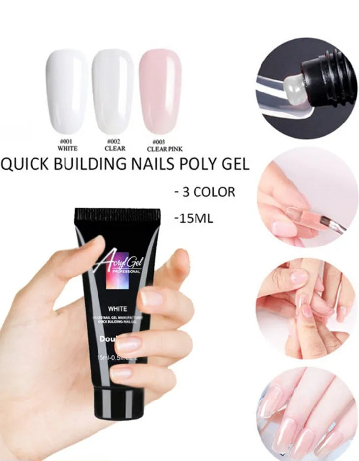 Major Dijit UV nail polygel set three 15ml pots and 48 mold tips