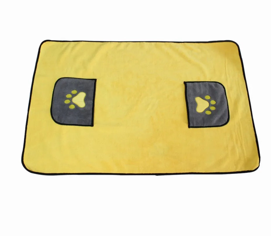 800gsm superfine absorbent fibre pet bath towel for dogs in blue colour