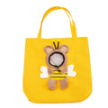 Little Bee Design canvas pet carrier shoulder bag with safety zippers and 3D animal pattern