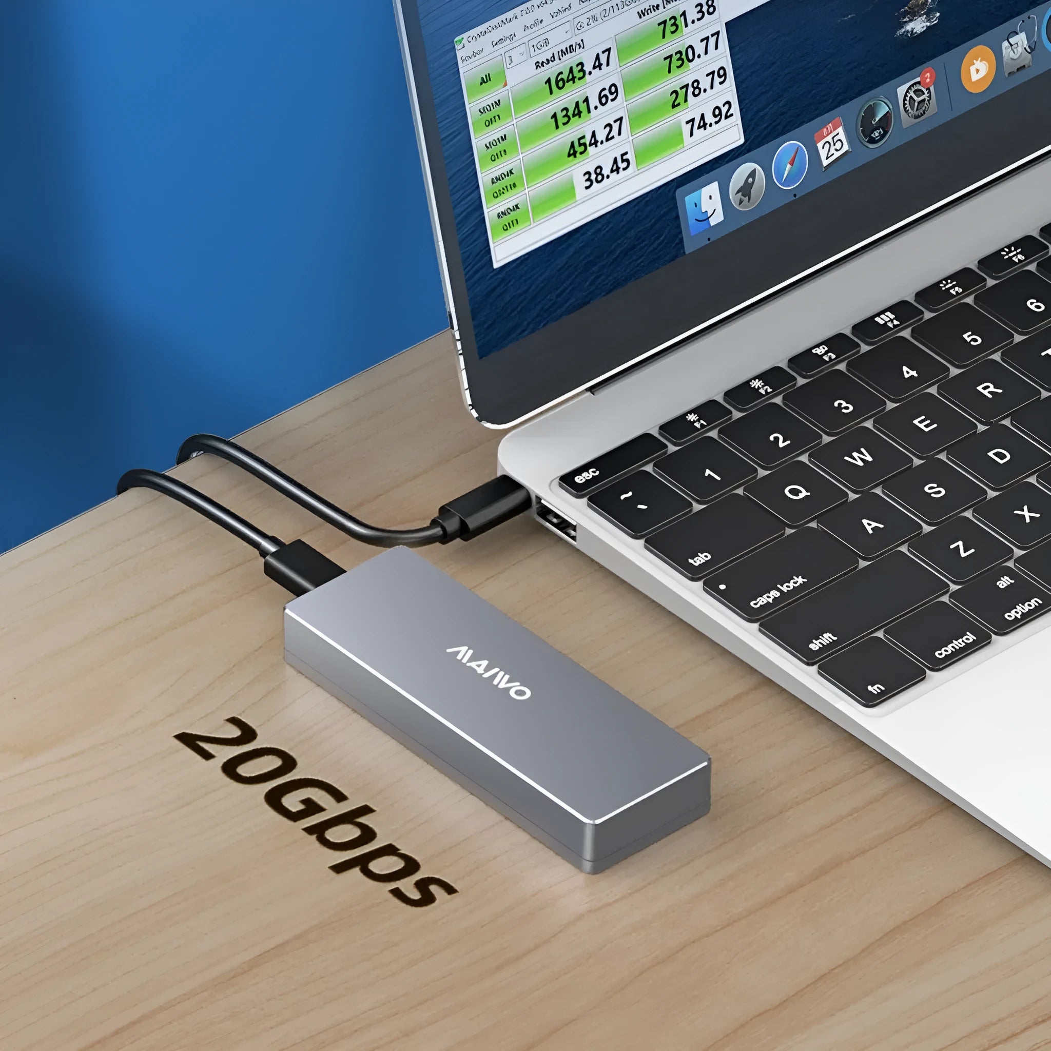 M.2 SATA to USB Type-C external hard drive enclosure with aluminium body and installation toolkit