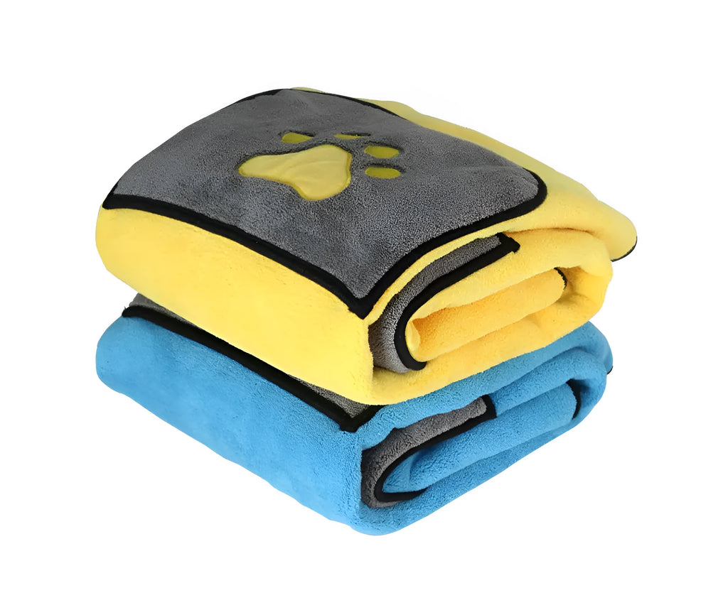 800gsm superfine absorbent fibre pet bath towel for dogs in blue colour