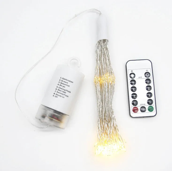 LED firework string light with copper wire, 20 cm size, multicolour and warm white options