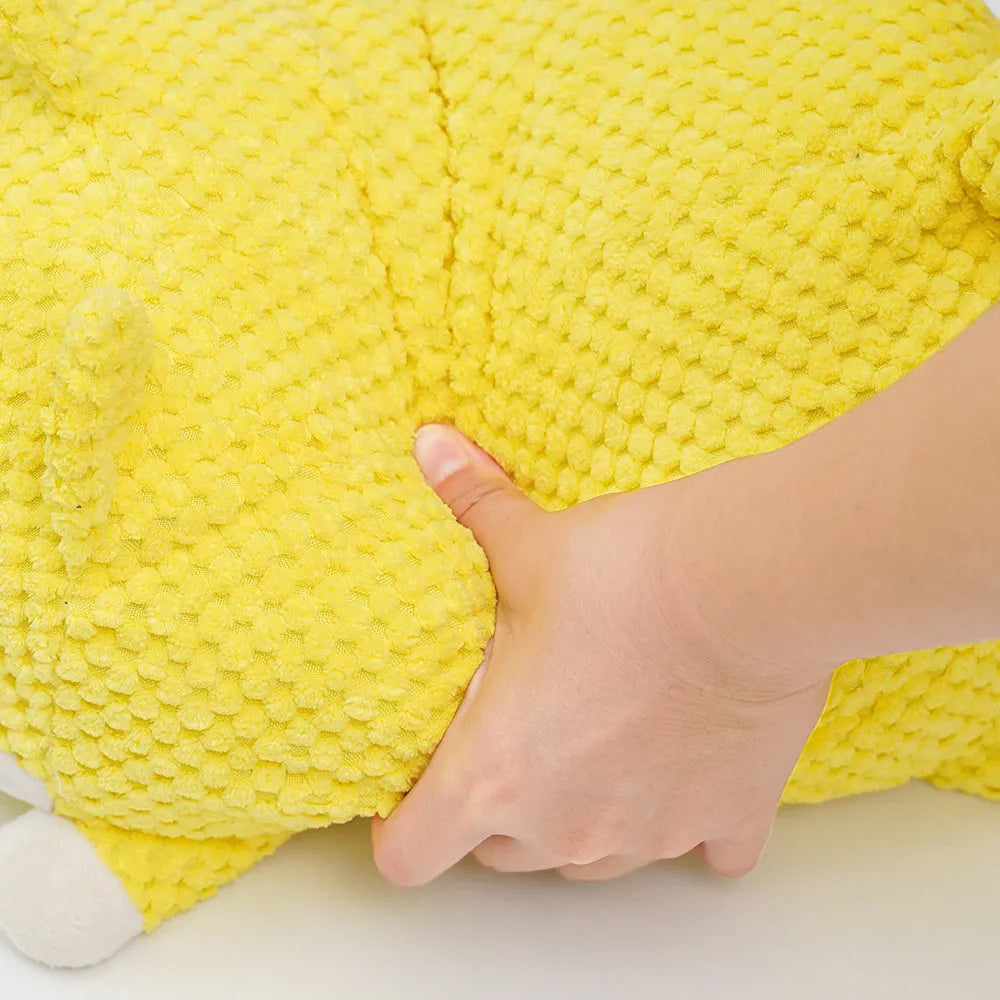 Plush dog calming toy with squeaker for puppies, available in large and medium bite-resistant options