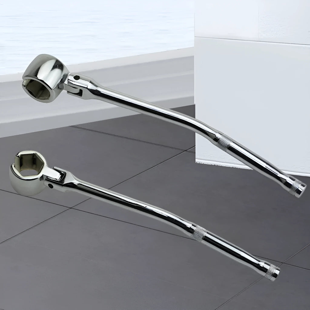 22mm hexagonal oxygen sensor removal tool with bright chrome finish measuring 270mm long