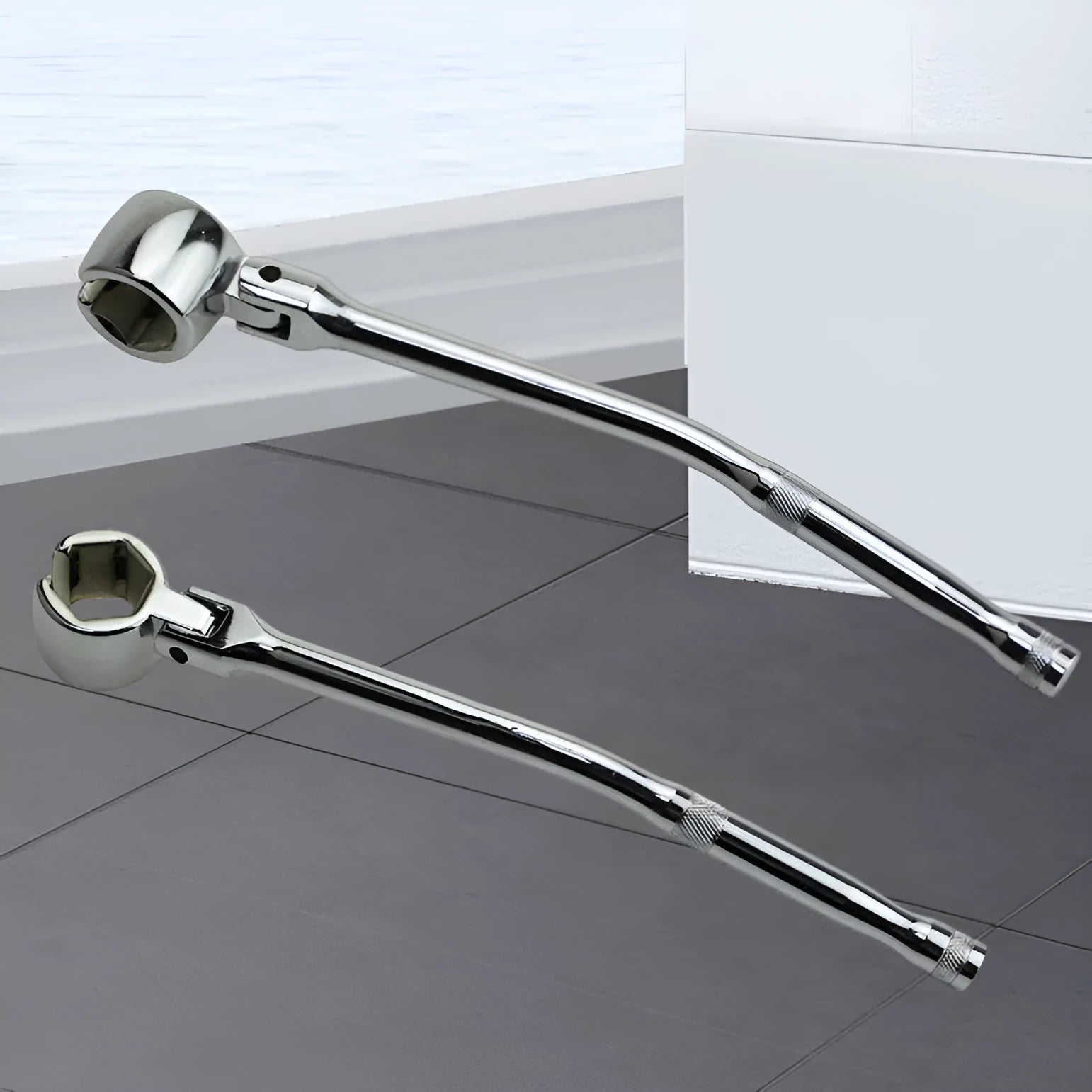 22mm hexagonal oxygen sensor removal tool with bright chrome finish measuring 270mm long