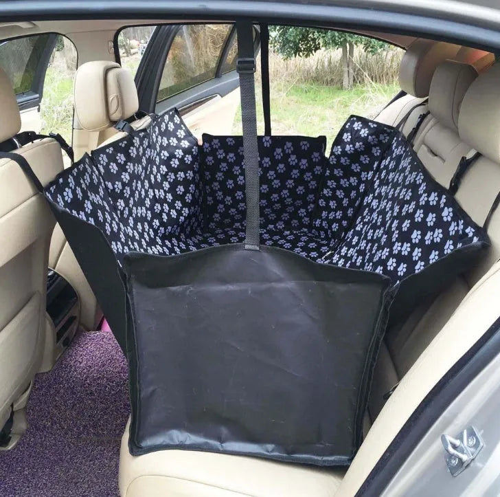 Footprint Dog Transporters waterproof car seat hammock protector with safety belt D1010, 130cm by 150cm by 55cm, rear double seat pet cover