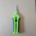 Green-handled stainless steel garden pruning scissors 16.5cm for trimming flower stems and branches