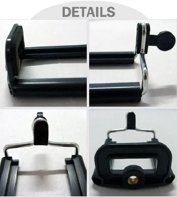 Black octopus tripod with spherical gimbal head wrapped around pole supporting mobile phone