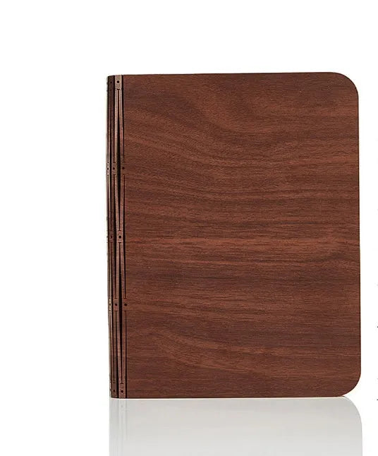 Solid wood USB book light in three size options with white and warm white light settings